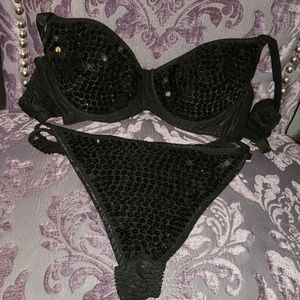 Black Sequence Bra & Pantie set